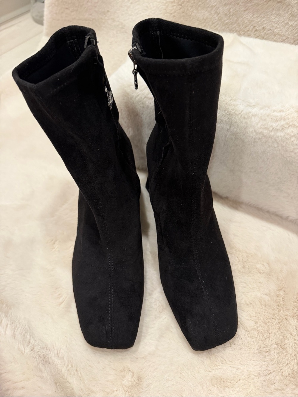 Sam Edelman Black Suede Ankle Booties with Side Zip